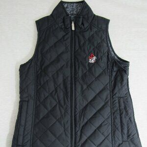 Peter Millar Women XS Black Quilted Vest Georgia Bulldogs!